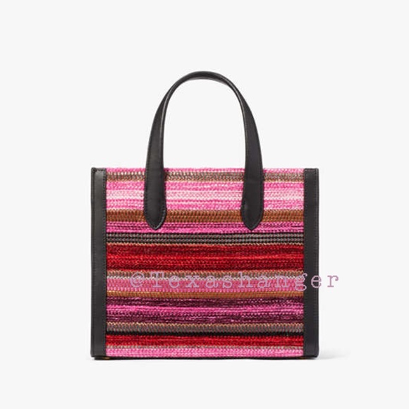 NWT Kate Spade Manhattan Striped Metallic Small Tote - Picture 9 of 16